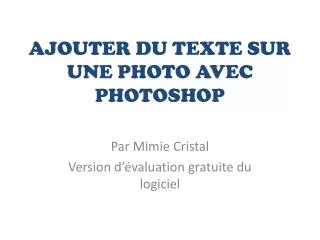 ajouter du texte sur une photo avec photoshop