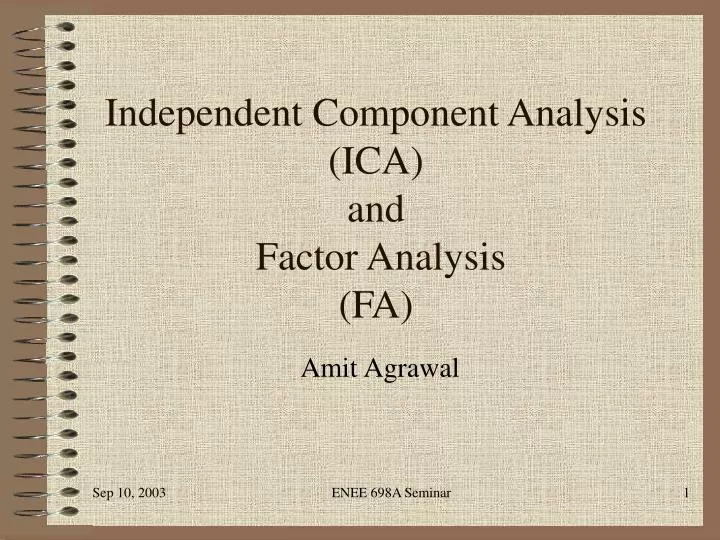 independent component analysis ica and factor analysis fa