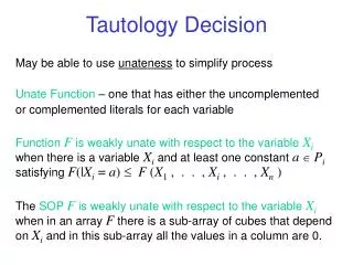 Tautology Decision
