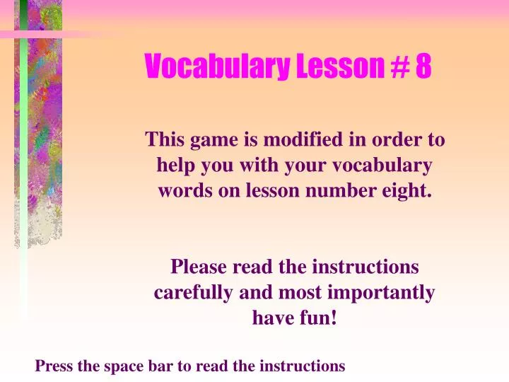 vocabulary lesson 8