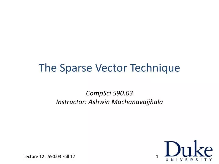 the sparse vector technique