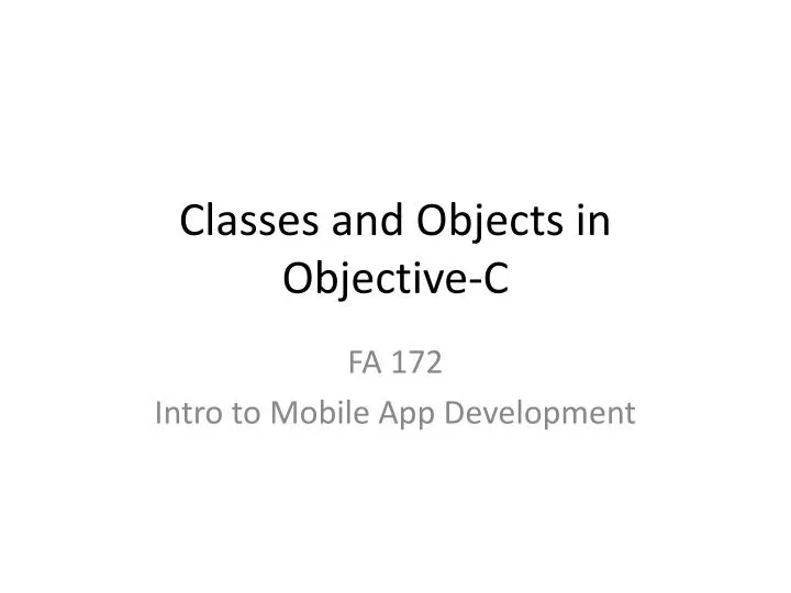 classes and objects in objective c
