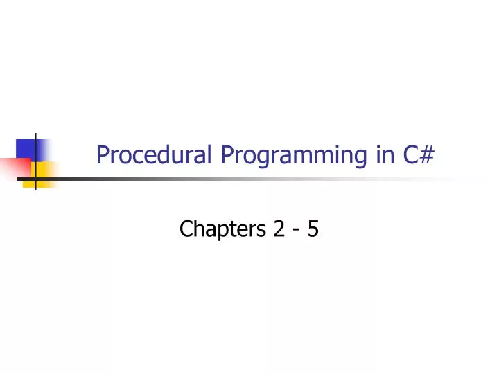 procedural programming in c