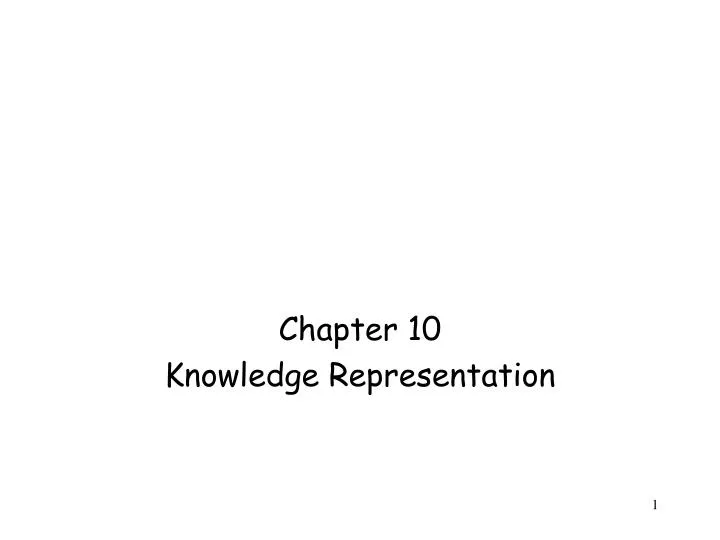chapter 10 knowledge representation