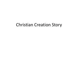 Christian Creation Story