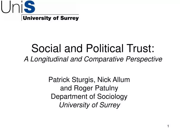 social and political trust a longitudinal and comparative perspective