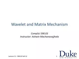 Wavelet and Matrix Mechanism