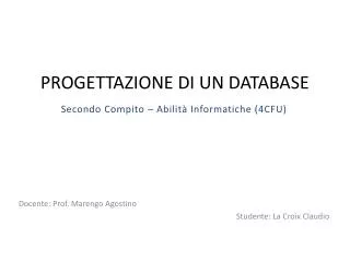progettazione di un database