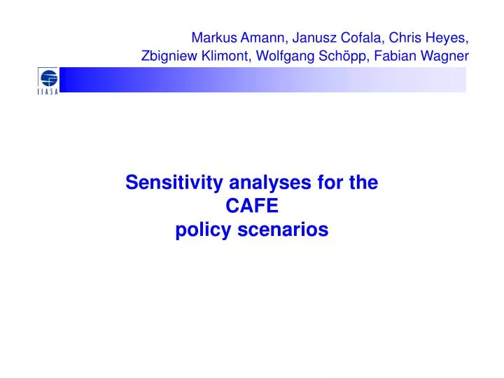 sensitivity analyses for the cafe policy scenarios
