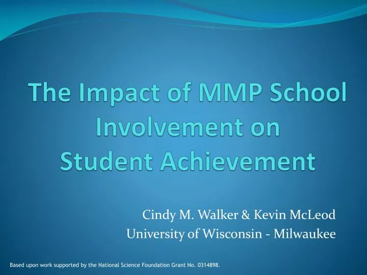 the impact of mmp school involvement on student achievement