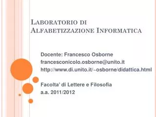 laboratorio di alfabetizzazione informatica