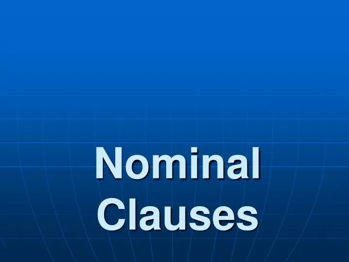 nominal clauses