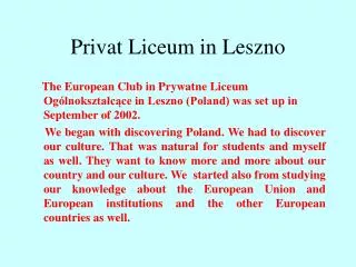 Privat Liceum in Leszno