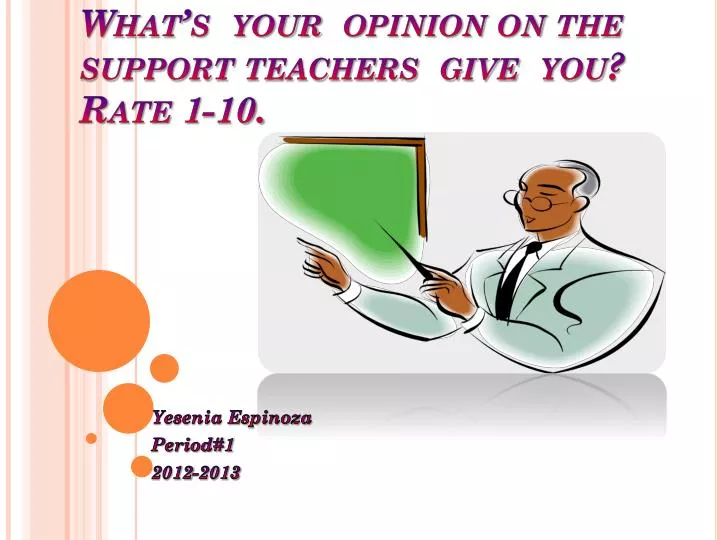 what s your opinion on the support teachers give you rate 1 10