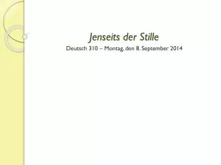 jenseits der stille