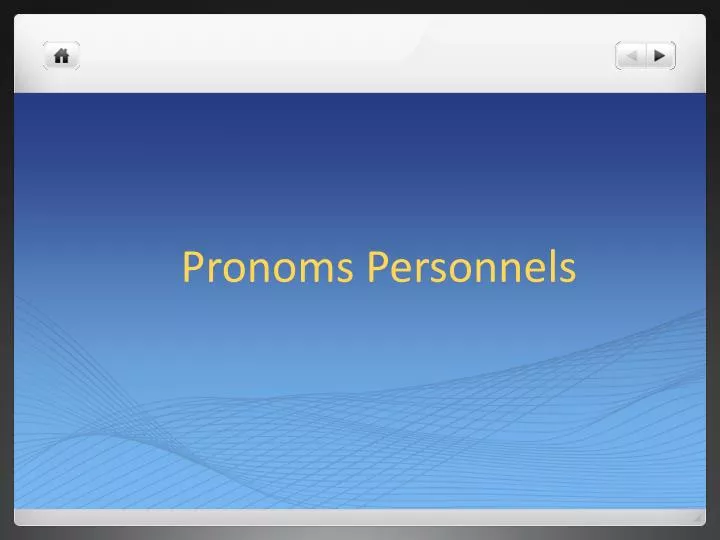pronoms personnels