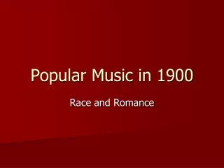 Popular Music in 1900