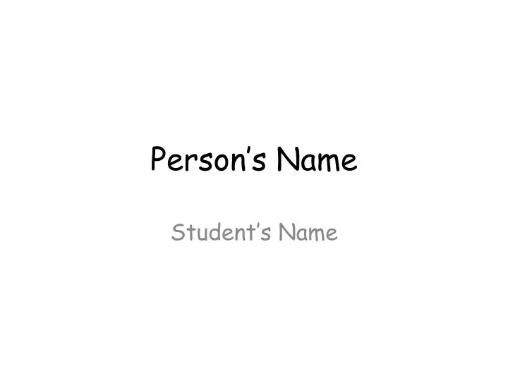 person s name