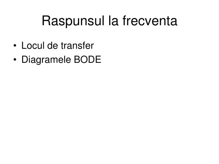 raspunsul la frecventa