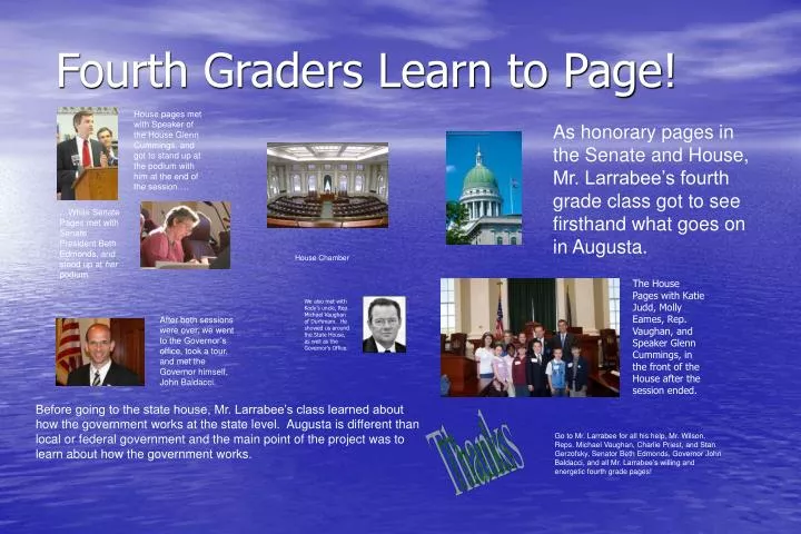 fourth graders learn to page