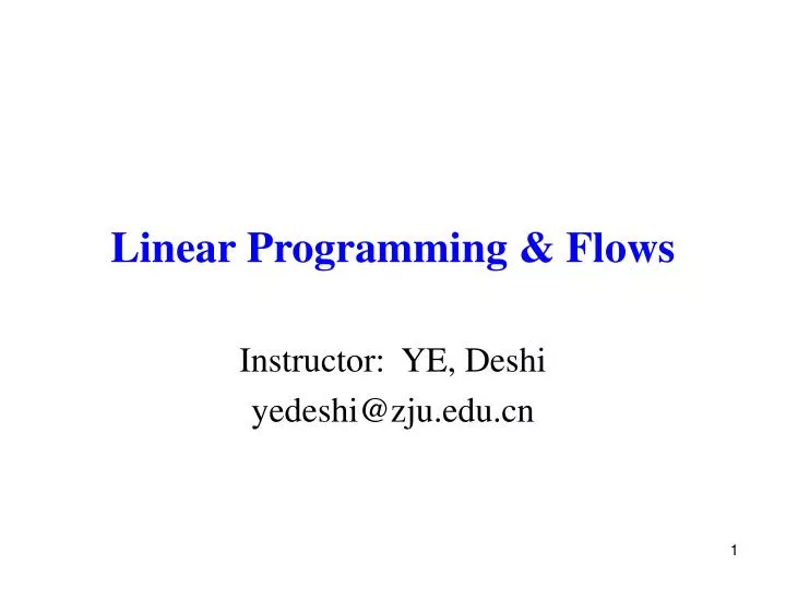 linear programming flows