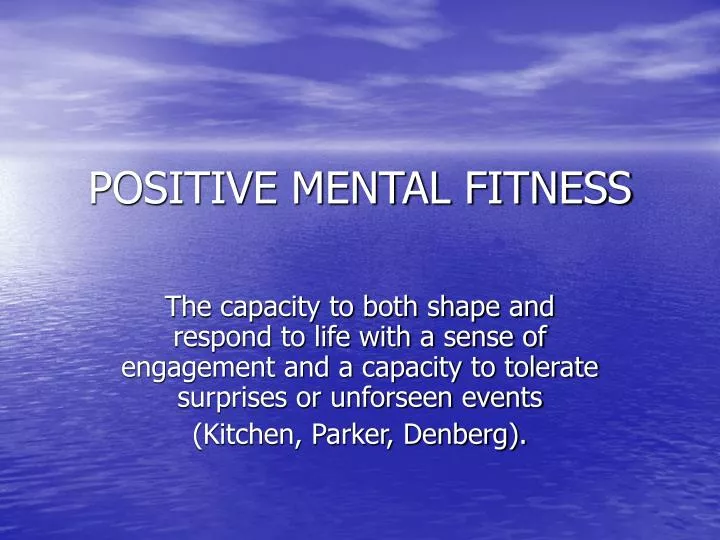 positive mental fitness
