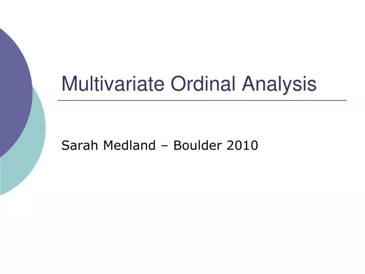 multivariate ordinal analysis