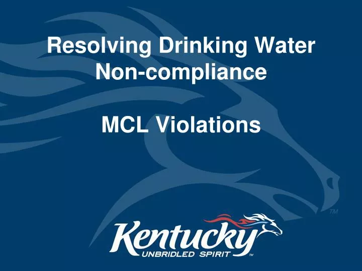 resolving drinking water non compliance mcl violations