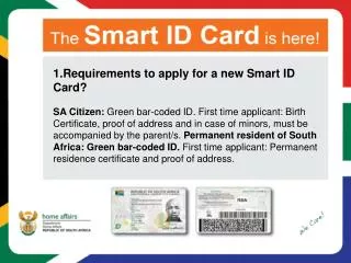 1.Requirements to apply for a new Smart ID Card?