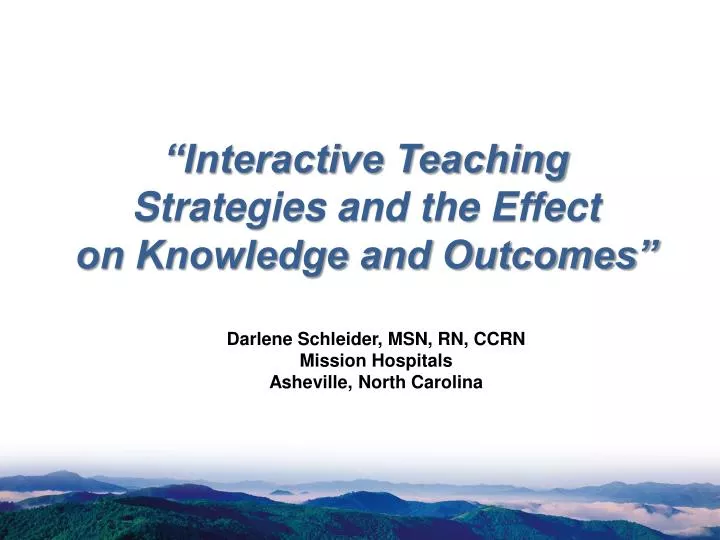 interactive teaching strategies and the effect on knowledge and outcomes