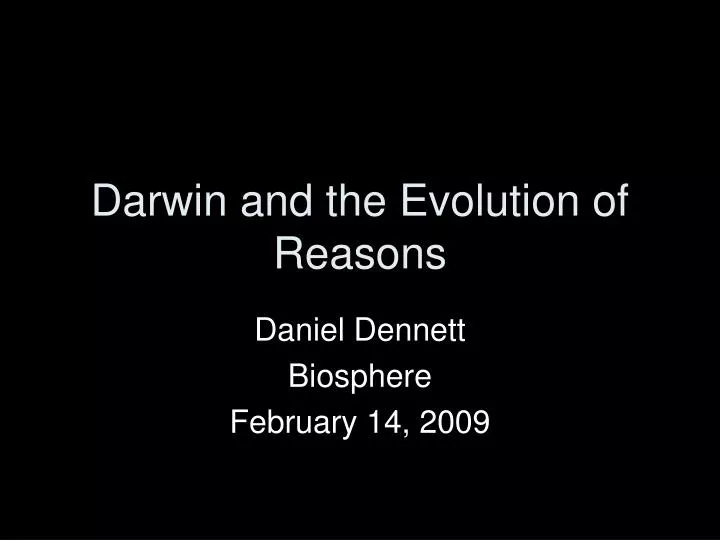 darwin and the evolution of reasons