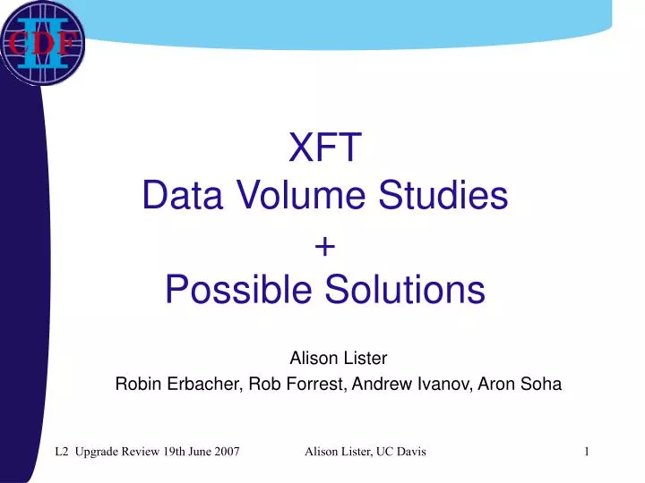 xft data volume studies possible solutions