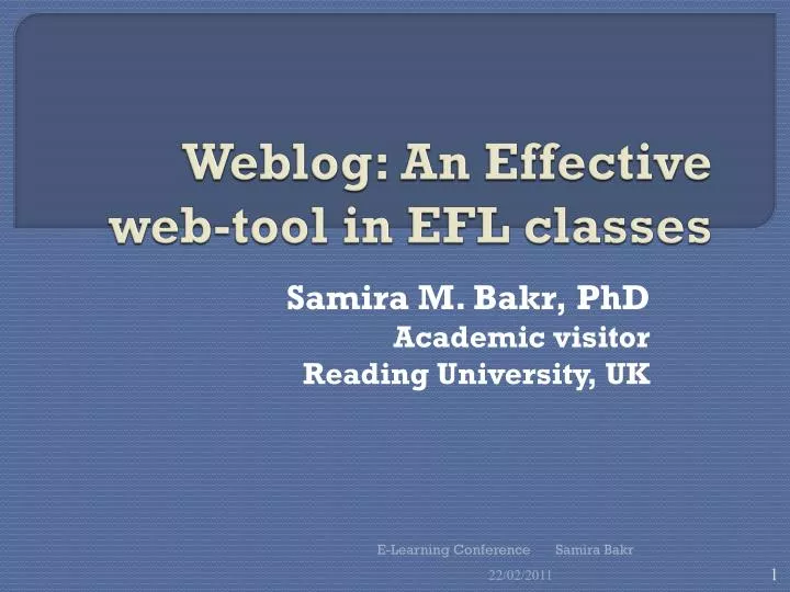 weblog an effective web tool in efl classes