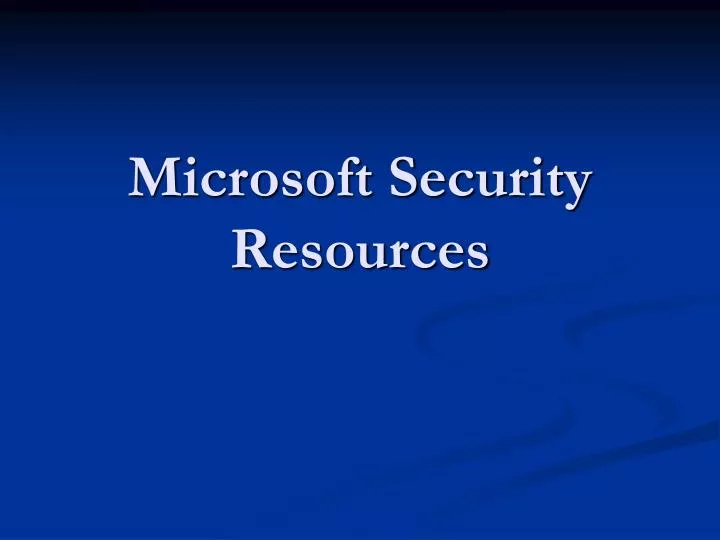 microsoft security resources
