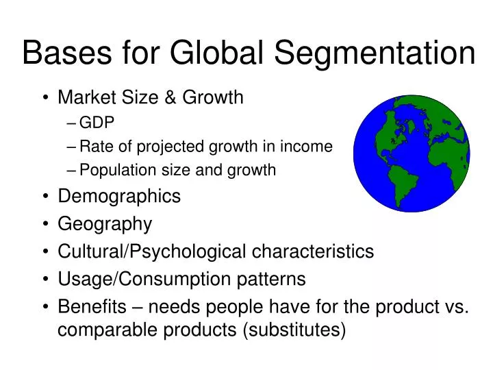 bases for global segmentation