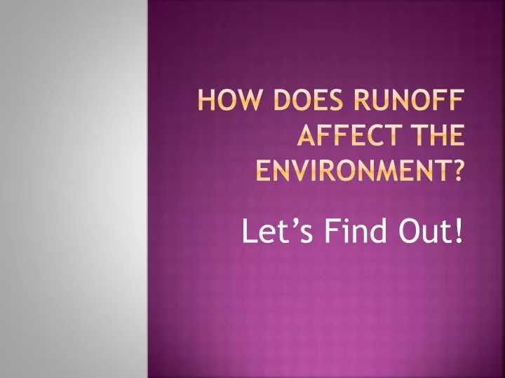 how does runoff affect the environment
