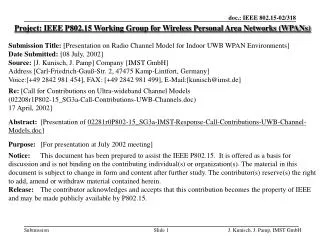 Project: IEEE P802.15 Working Group for Wireless Personal Area Networks (WPANs)