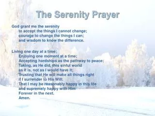 The Serenity Prayer