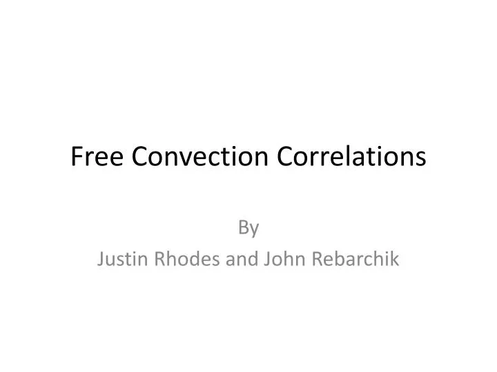 free convection correlations