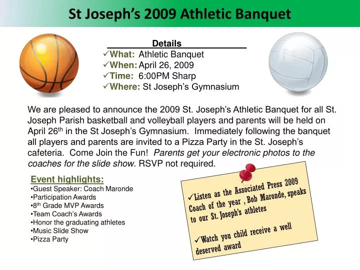 st joseph s 2009 athletic banquet