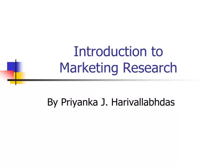 introduction to marketing research