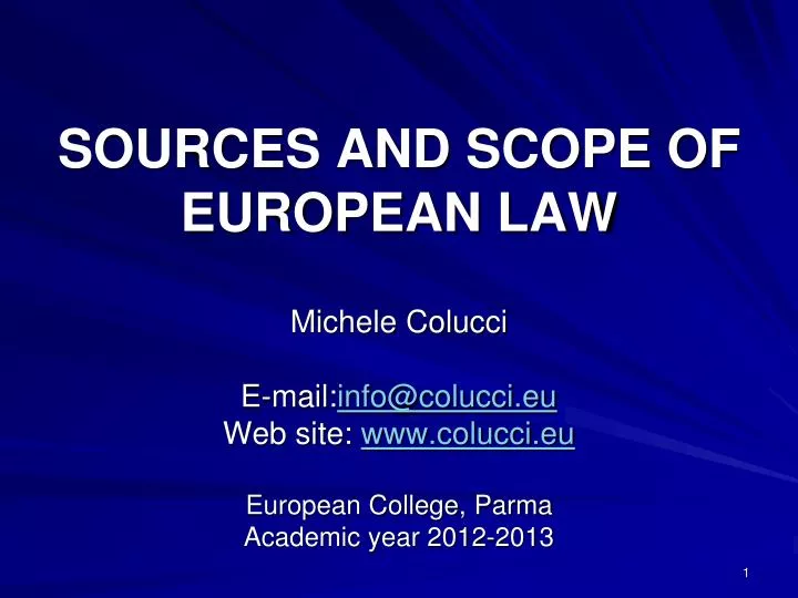 sources and scope of european law