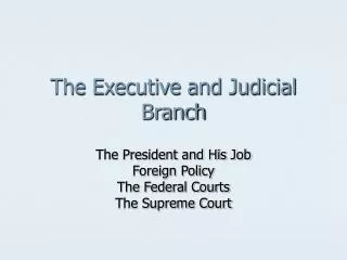 The Executive and Judicial Branch