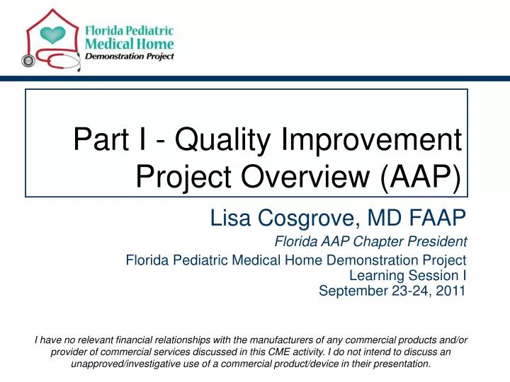 part i quality improvement project overview aap