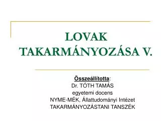 lovak takarm nyoz sa v