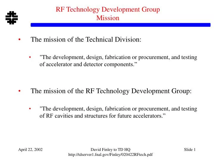 rf technology development group mission
