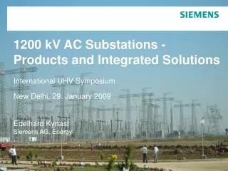 1200 kV AC Substation Basic requirements - Example: PGCIL