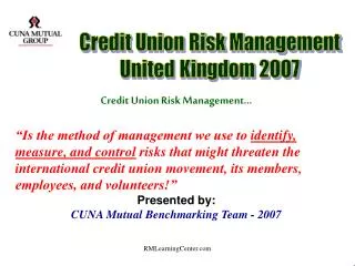 Credit Union Risk Management…