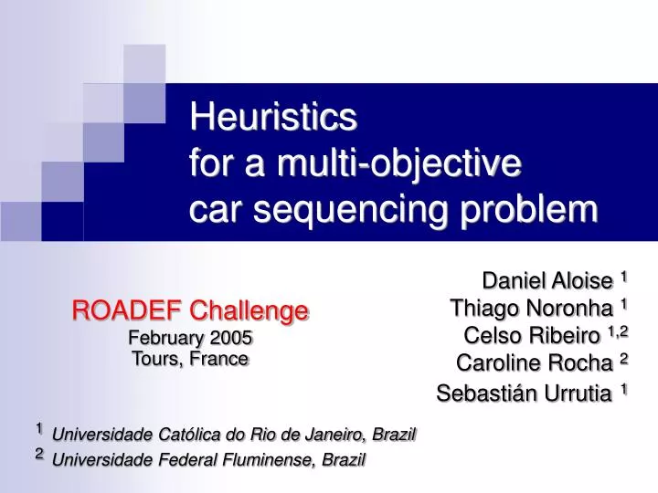 heuristics for a multi objective car sequencing problem