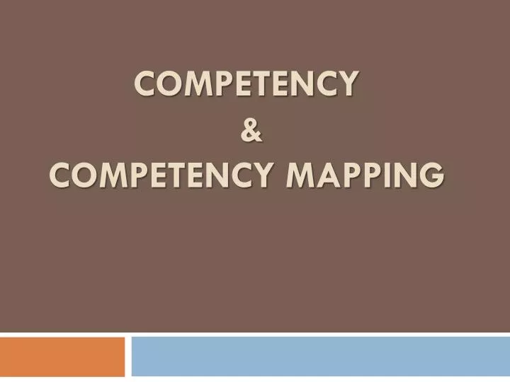 competency competency mapping